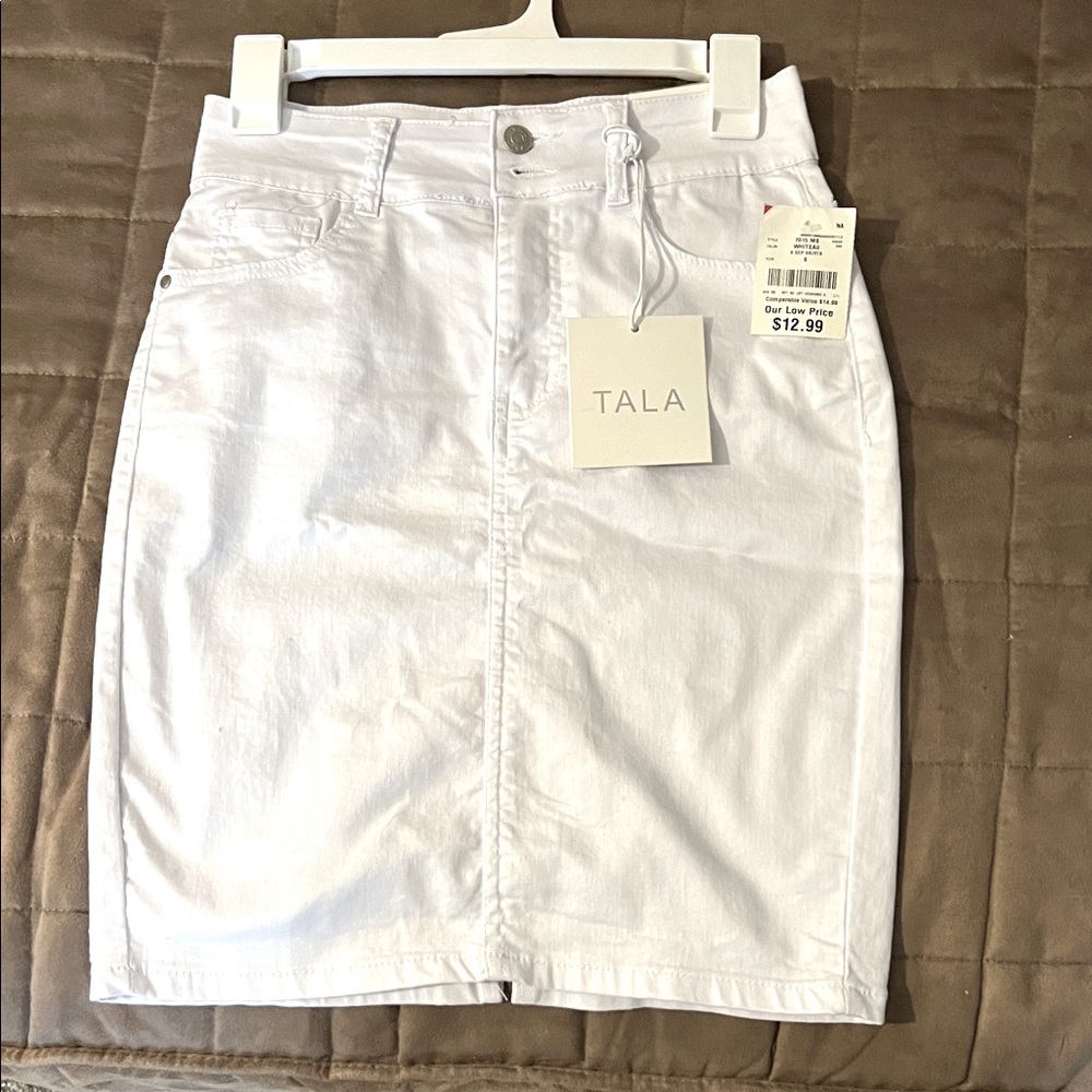 TALA Women's Classic White Pencil stretch skirt